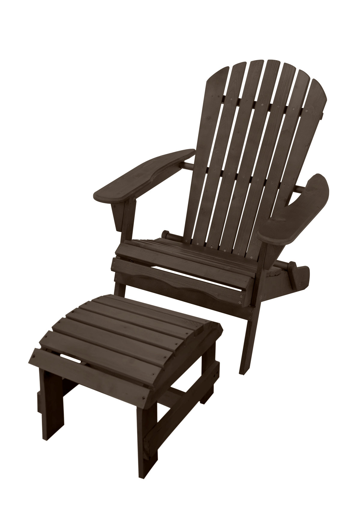 Breakwater Bay Maclachlan Solid Wood Folding Lightweight Adirondack Chair With Ottoman Wayfair