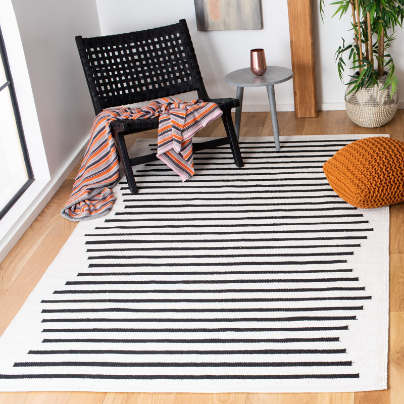 Mozingo Hand Knotted Cotton Ivory Black Rug Reviews Allmodern