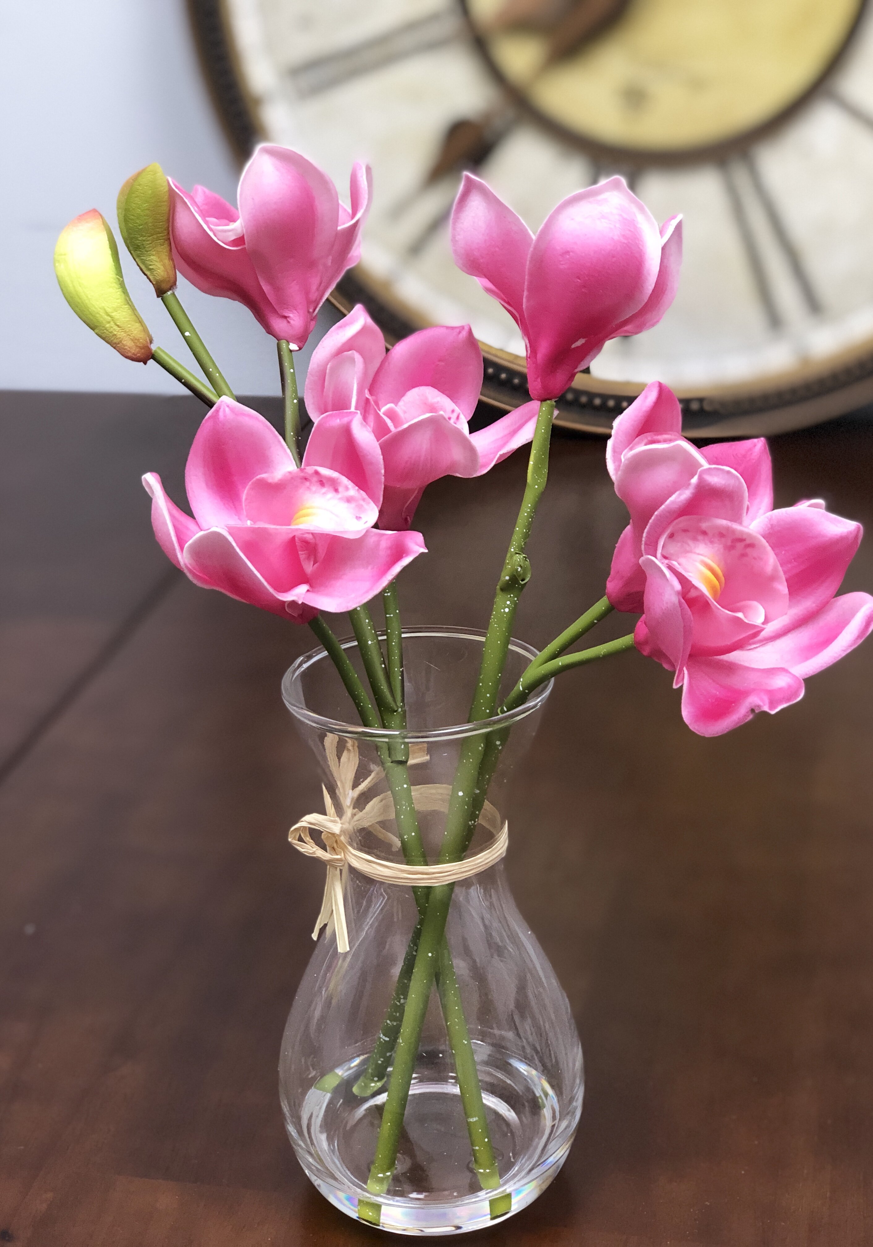 Charlton Home Cymbidium Orchids Floral Arrangement In Vase Wayfair