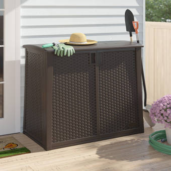 Rubbermaid Patio 123 Gallon Plastic Cabinet Reviews Wayfair