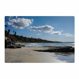 Nick Nareshni Clouds over Swamis Beach Blue/Brown Area Rug