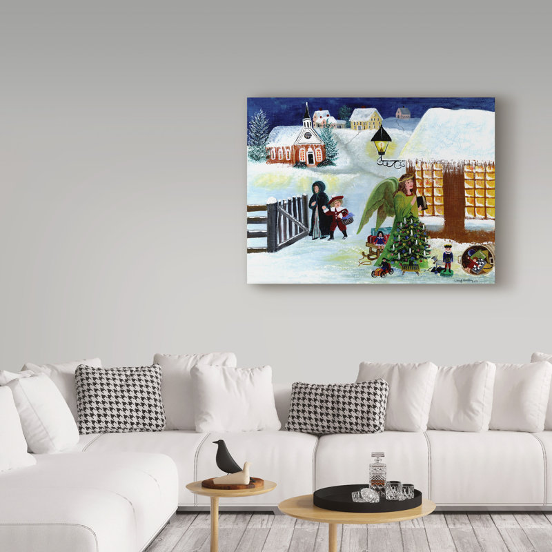 Winston Porter Christmas Angel Acrylic Painting Print On Wrapped