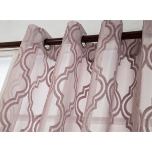 Antione Geometric Semi-Sheer Grommet Single Curtain Panel