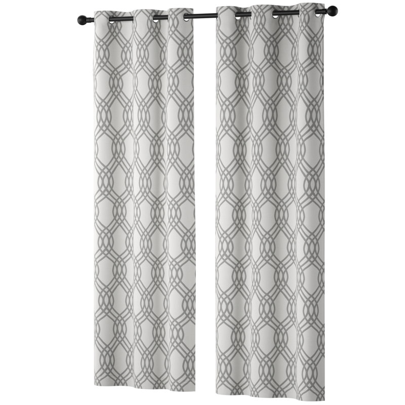 Wisner Hotel Quality Geometric Blackout Thermal Grommet Curtain
