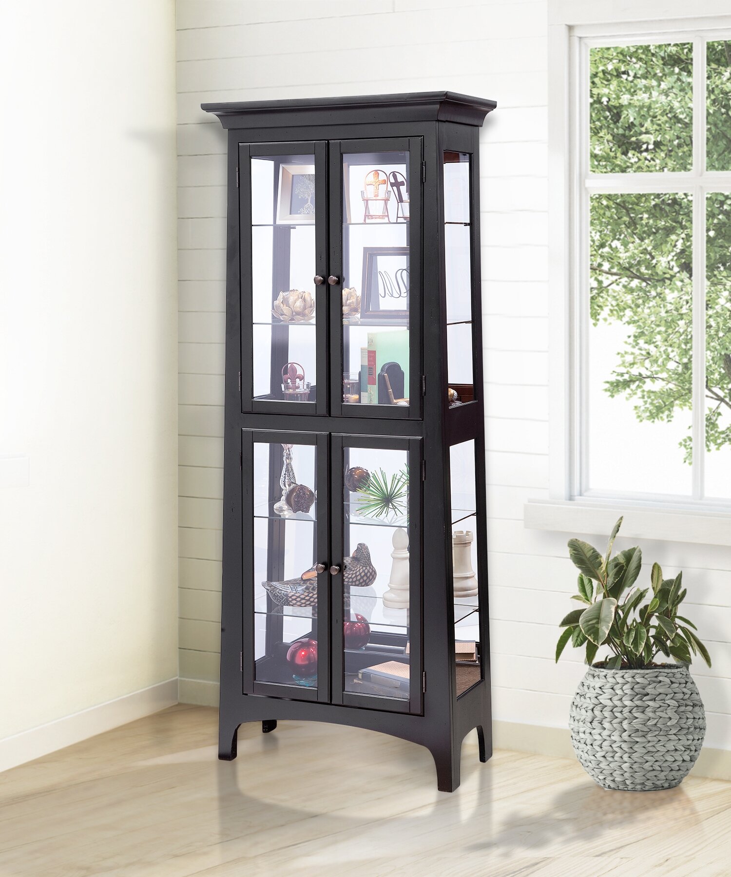 Philip Reinisch Co Lancaster Iii Lighted Curio Cabinet Reviews Wayfair