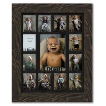 My First Year Baby Pewter Photo Picture Collage Frame Shower Gift 12 Months 
