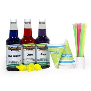 Shaved Ice and Snow Cone Syrups, 3-Flavor Fun Pack