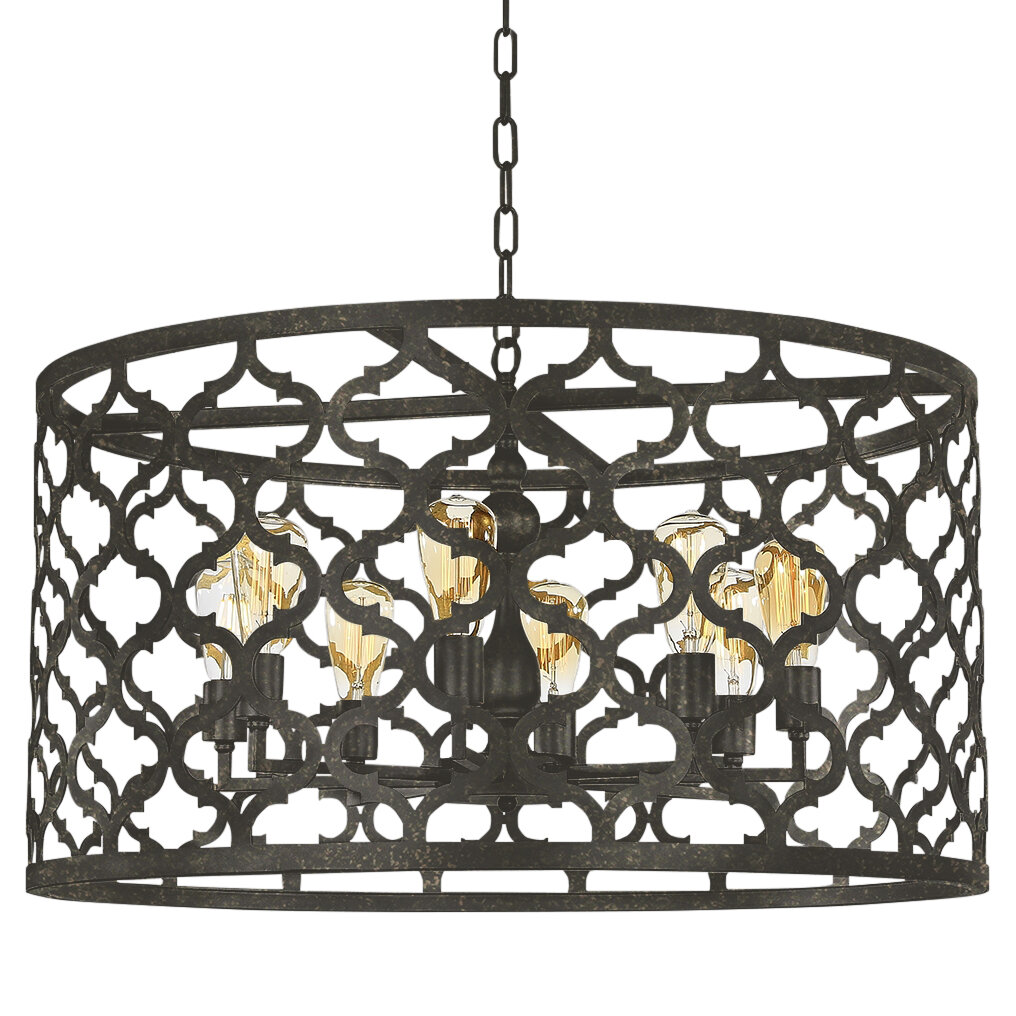 quatrefoil drum chandelier