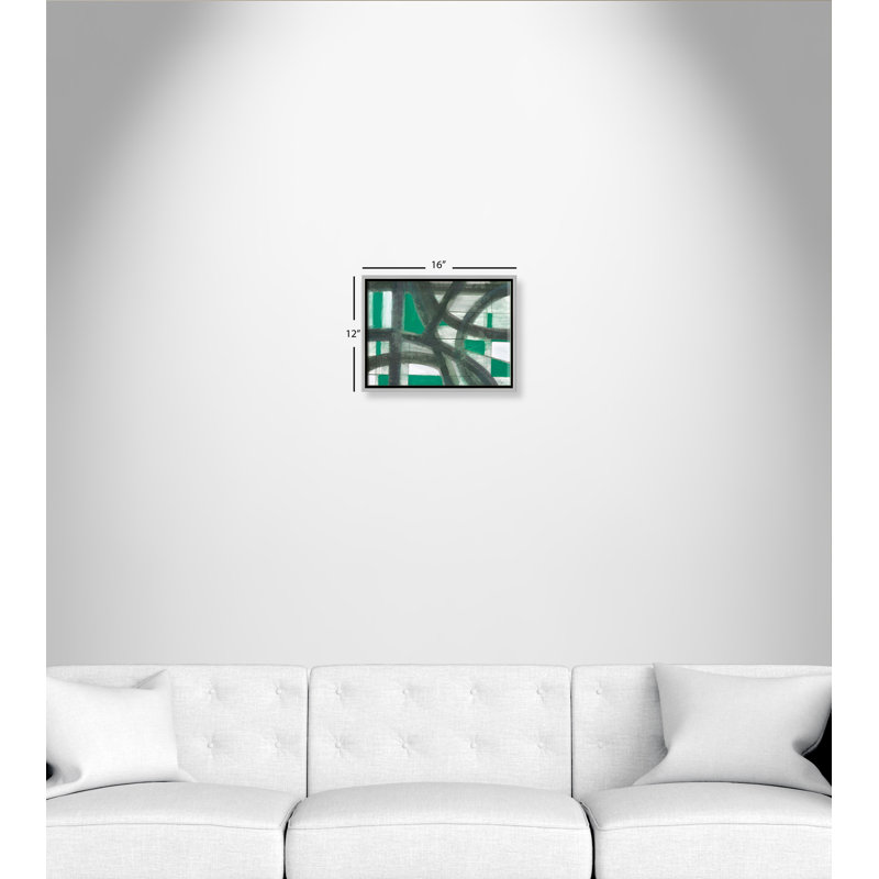 Casafinearts Emerald Glass Stain Floater Frame Painting Print On