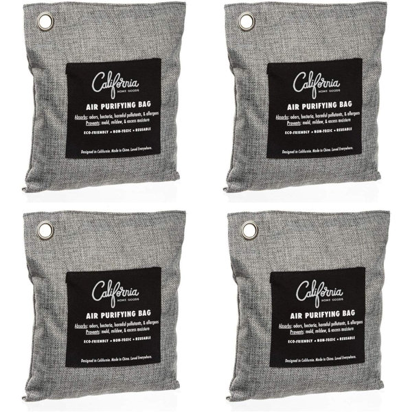 Fridge and Car Shoes Naturally Freshen Your Rooms Lunch Box The Good Stuff Bamboo Charcoal Air Purifying Bag: 4 Pack Charcoal Shoe Deodorizer Bags Bamboo Charcoal Bags Odor Absorber