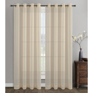 Sahara Solid Sheer Grommet Curtain Panels (Set of 2)