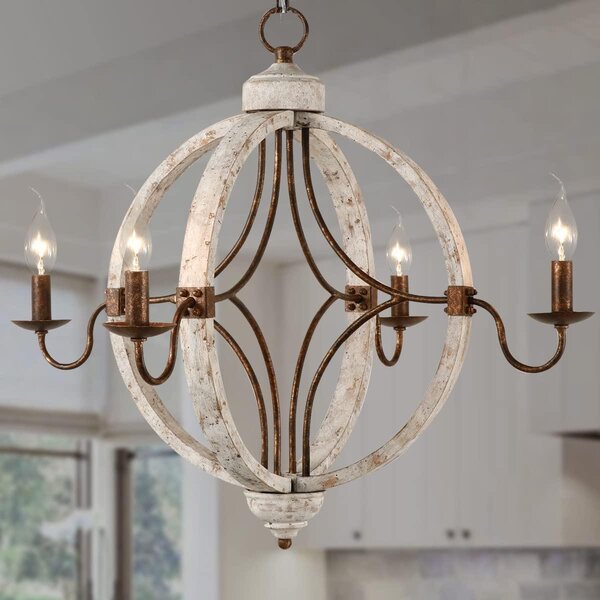 Spherical Orb WROUGHT IRON CRYSTAL CHANDELIER 6 lights LIGHTING COUNTRY FRENCH 