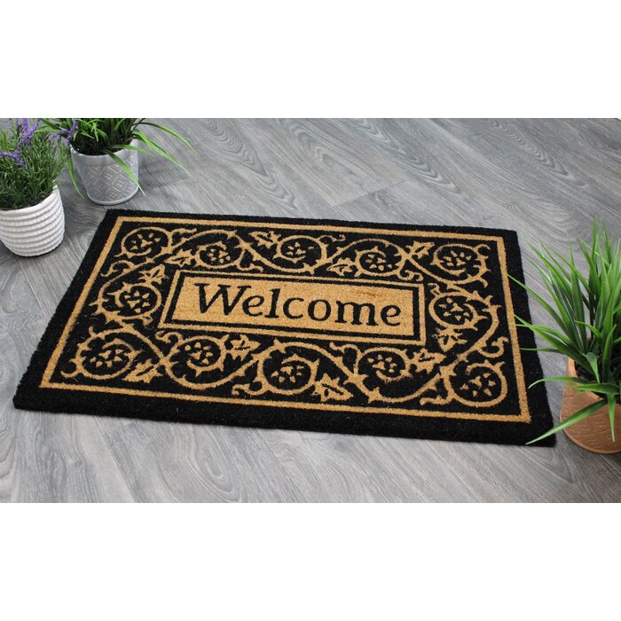 Charlton Home Gillmore Paisley Welcome Natural Coir 31 In X 20 In