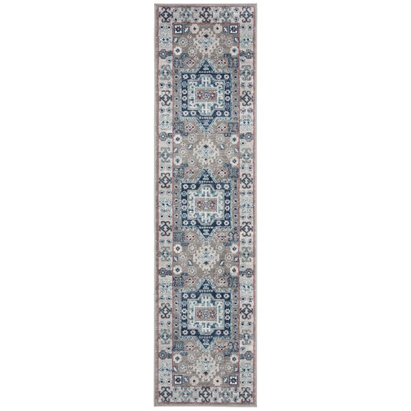 Loon Peak Flor Southwestern Blue Gray Area Rug 