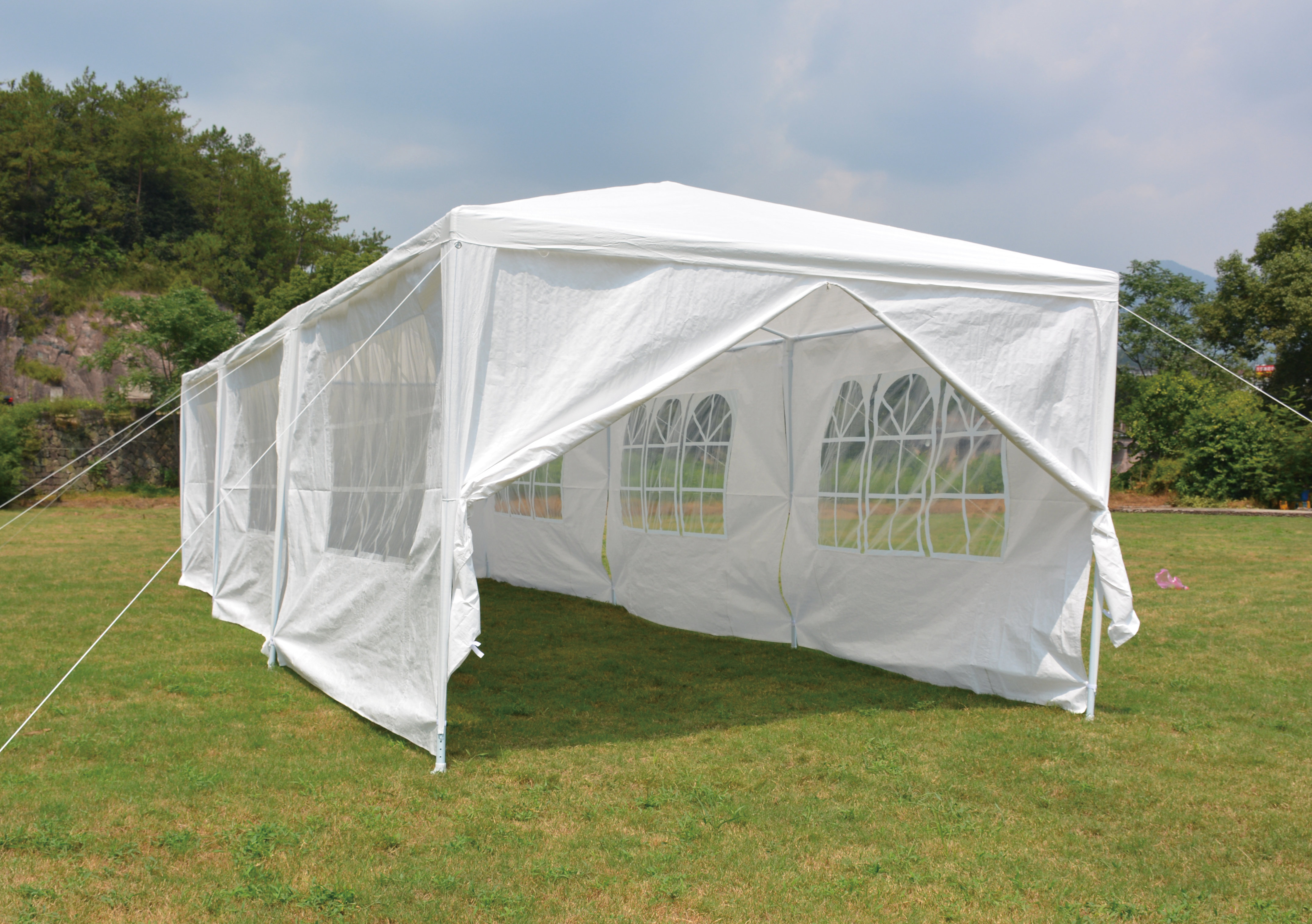 Backyard Expressions 10 Ft W X 30 Ft D Steel Party Tent Reviews Wayfair