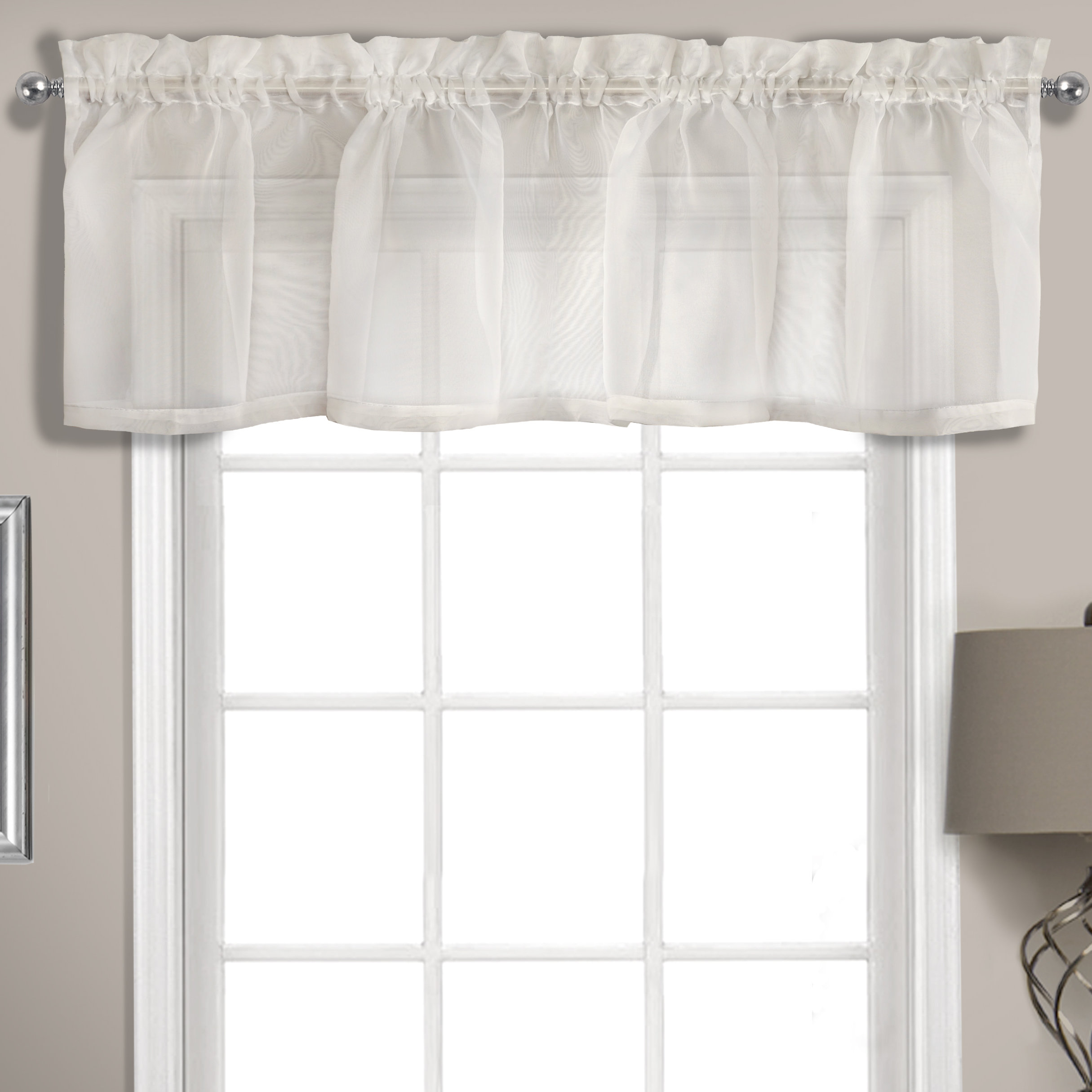 Charlton Home Rutherford Sheer Voile Straight Topper 56 Window Valance Reviews Wayfair
