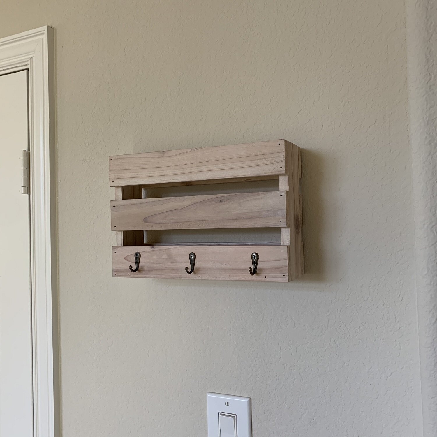 Union Rustic Wardell Wall Mail Organizer With Key Hooks Mail
