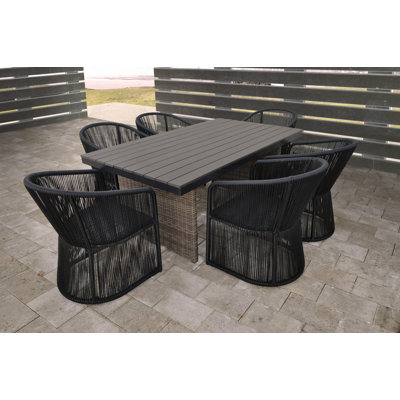 Cuerda 7 Piece Dining Set With Cushion Solis Patio