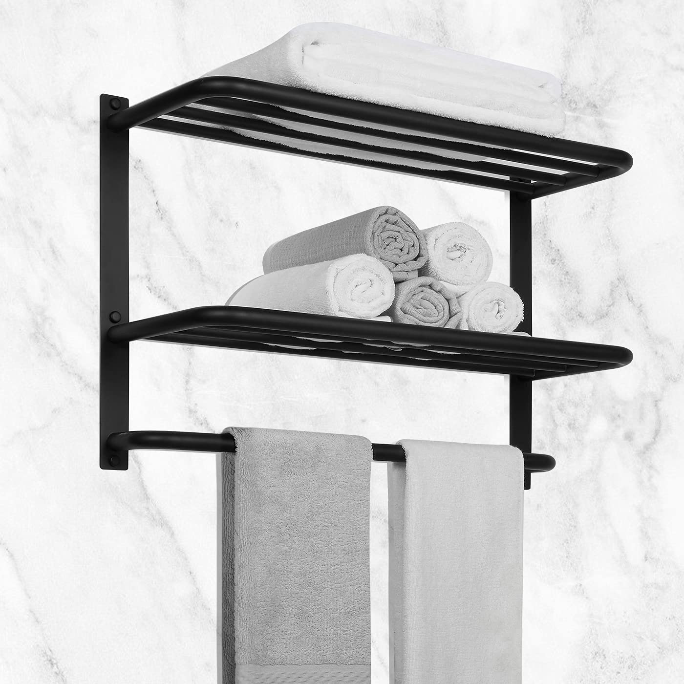 OUVR Bathroom Towel Rack With Tower Bars SUS 304 Stainless Steel