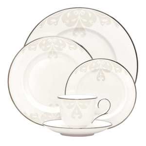 Opal Innocence Scroll Bone China 5 Piece Place Setting, Service for 1