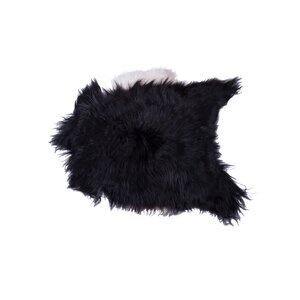 Barnaby Long-Haired Hand-Woven Sheepskin Black/White Area Rug