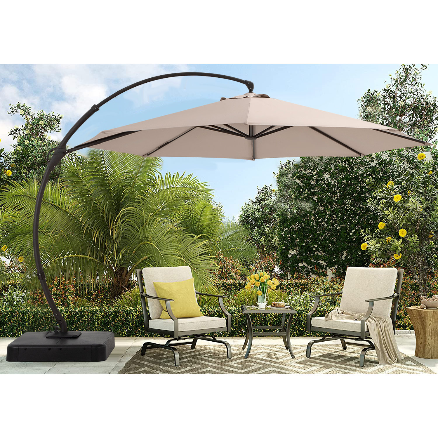 Arlmont & Co. Keyshana 133.2'' Cantilever Umbrella | Wayfair