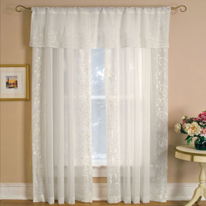 Addison Nature / Floral Sheer Rod Pocket Single Curtain Panel