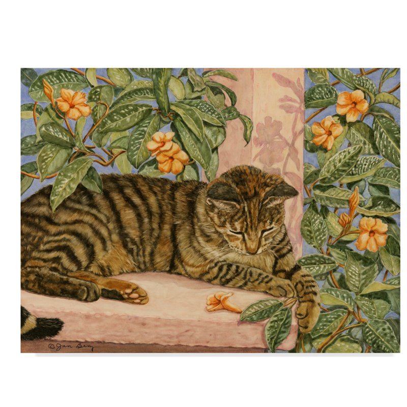 Trademark Art Caribbean Cat Acrylic Painting Print On Wrapped