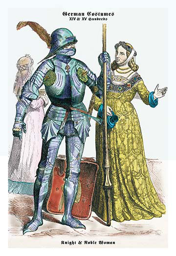 Buyenlarge German Costumes Knight With Staff And Noble Woman