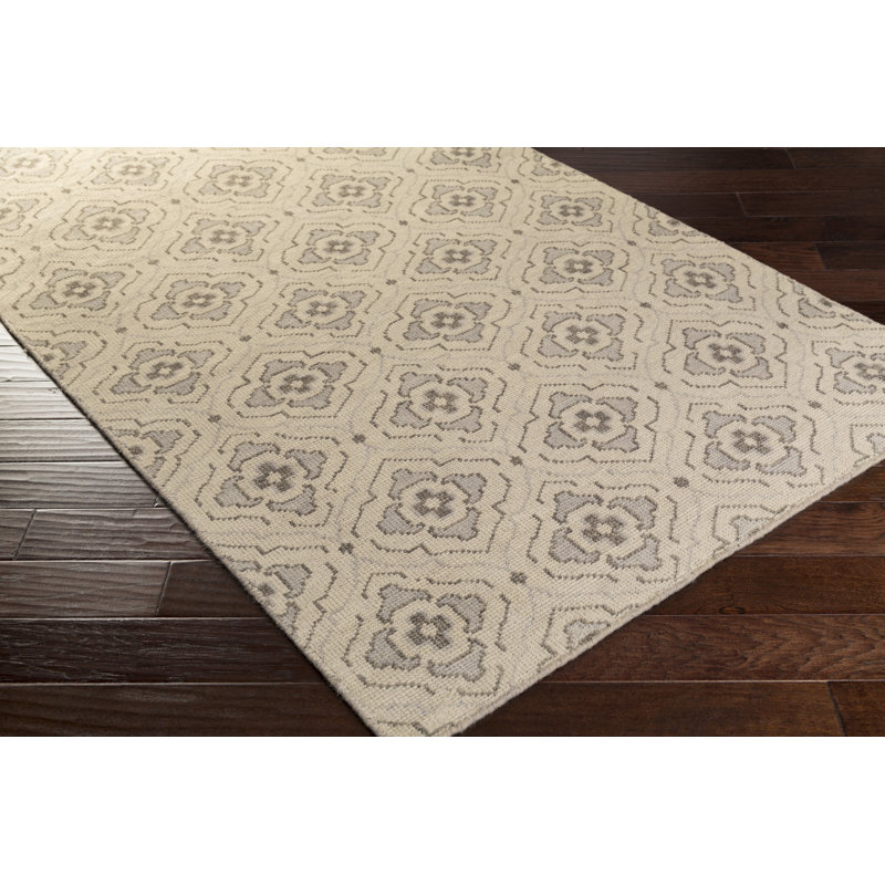 World Menagerie Boggess Geometric Hand Knotted Wool Beige Khaki Area Rug Wayfair
