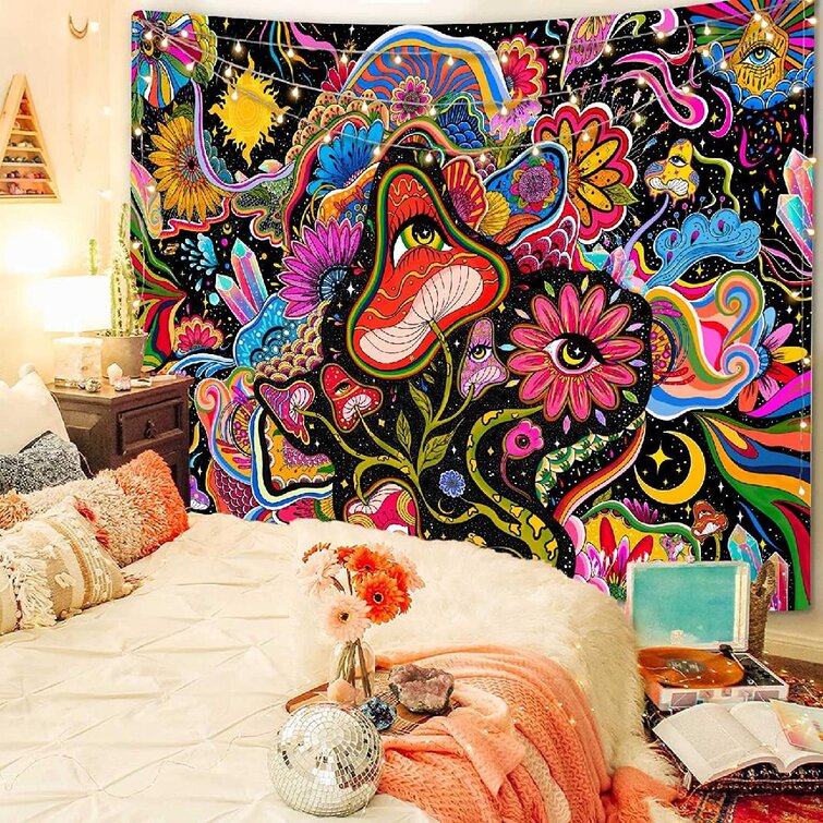 Colorful Watercolor Tapestry Hippie Wall Hanging Bedspread Tapestries Home Decor 