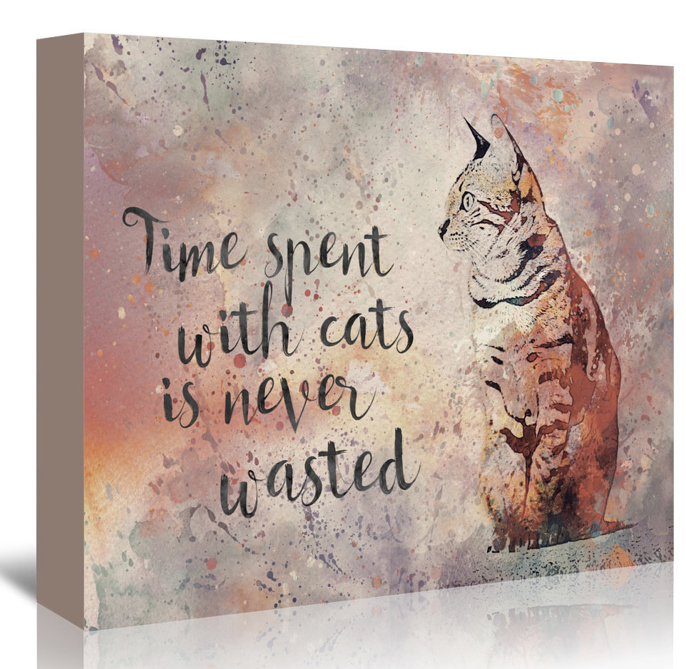 Black Cat The Time There Was A Girl Who Really Loved Books /& Cats Canvas Framed