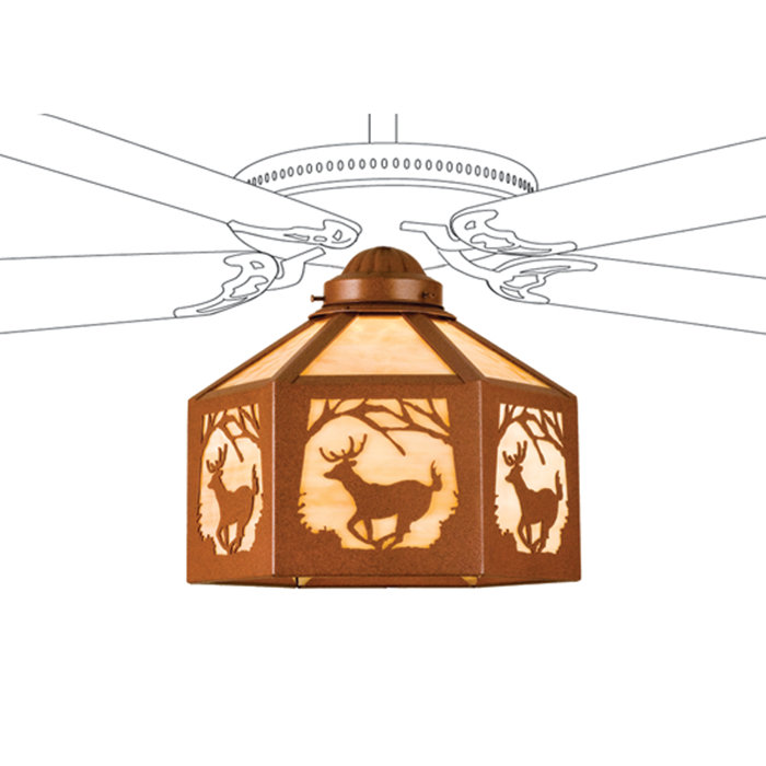 Deer 1 Light Universal Ceiling Fan Bowl Light Kit