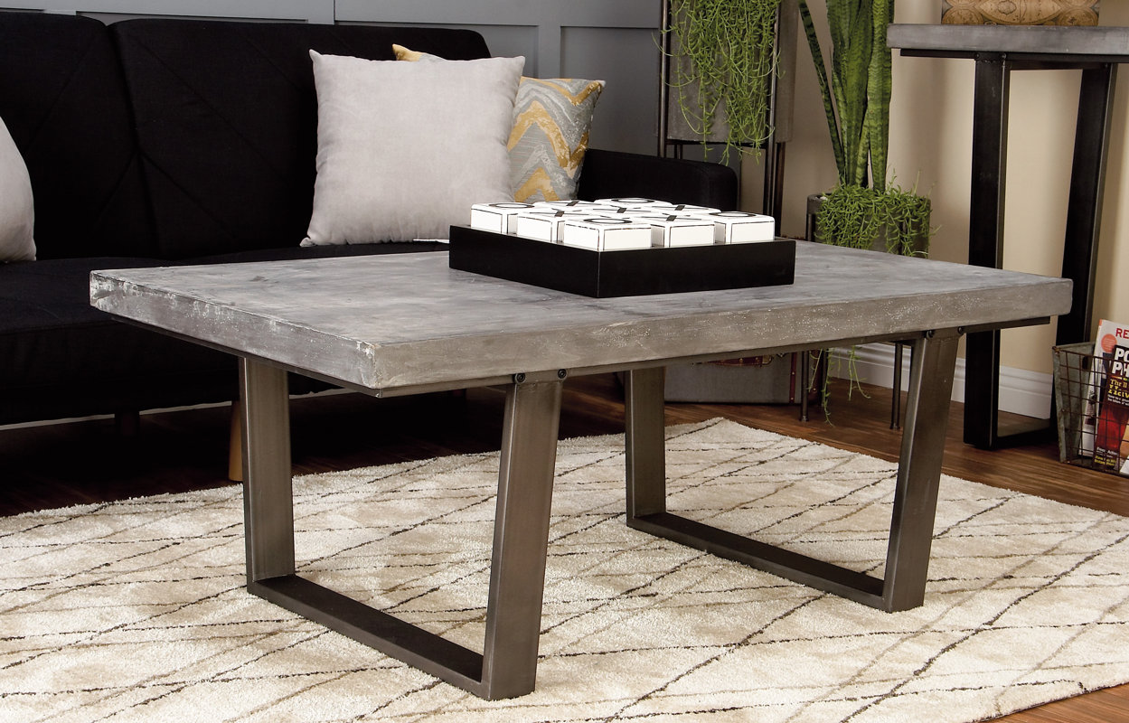 Design Concrete Coffee Table cole grey wood and concrete coffee table reviews wayfair table