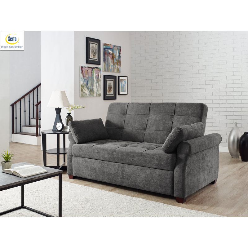 Serta Futons Sabrina Microfiber 72 6 Rolled Arm Sofa Bed Serta Futons Sabrina Microfiber 72 6