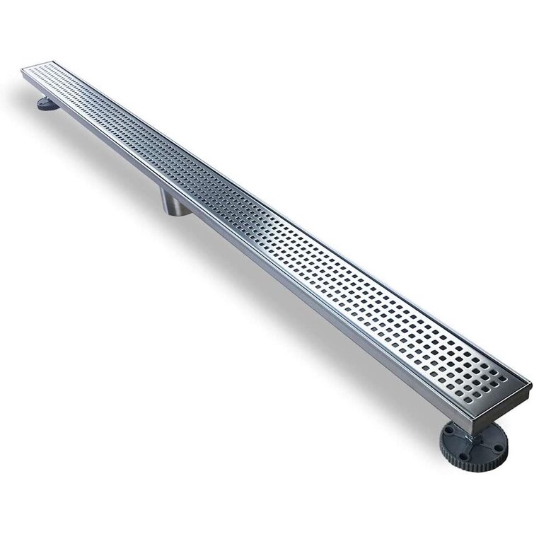 New Stainless Steel Shower Long Drain Linear Grate Bathroom Rectangle Drainer 