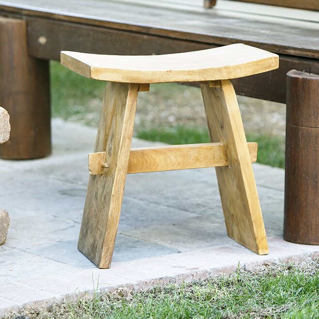 wooden gardening stool