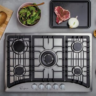 30 inch stainless steel gas cooktop with downdraft