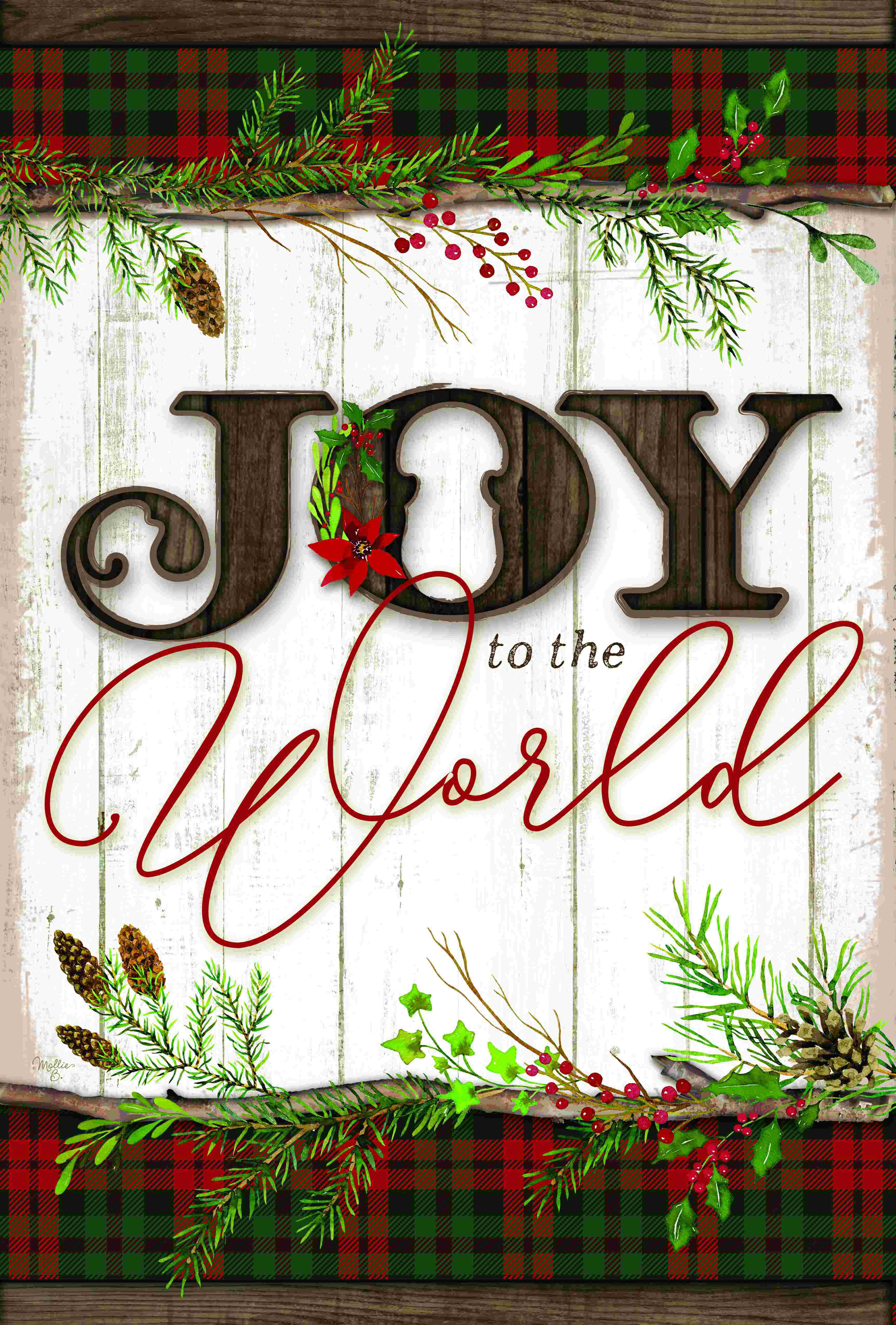 The Holiday Aisle® Joy To The World By Mollie B. - Wrapped Canvas Print ...