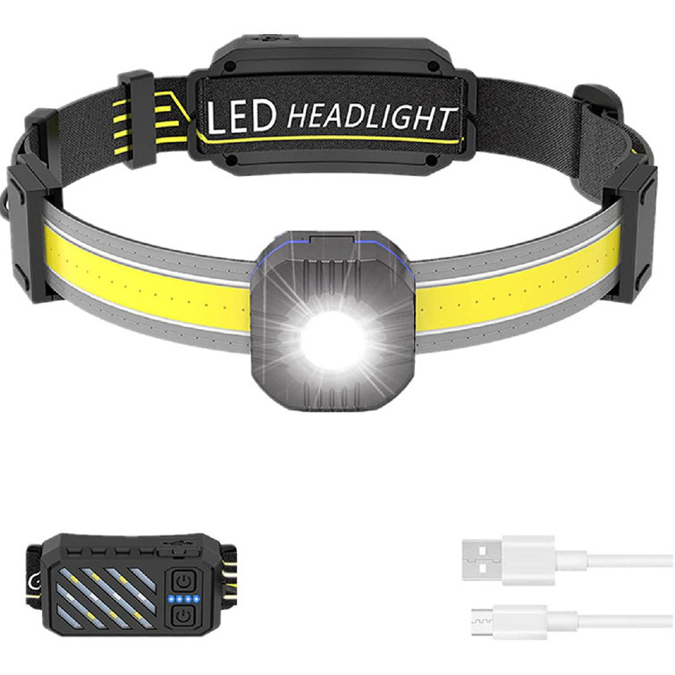 Waterproof LED Headlight Super Bright Head Torch USB Rechargeable COB Headlamp 