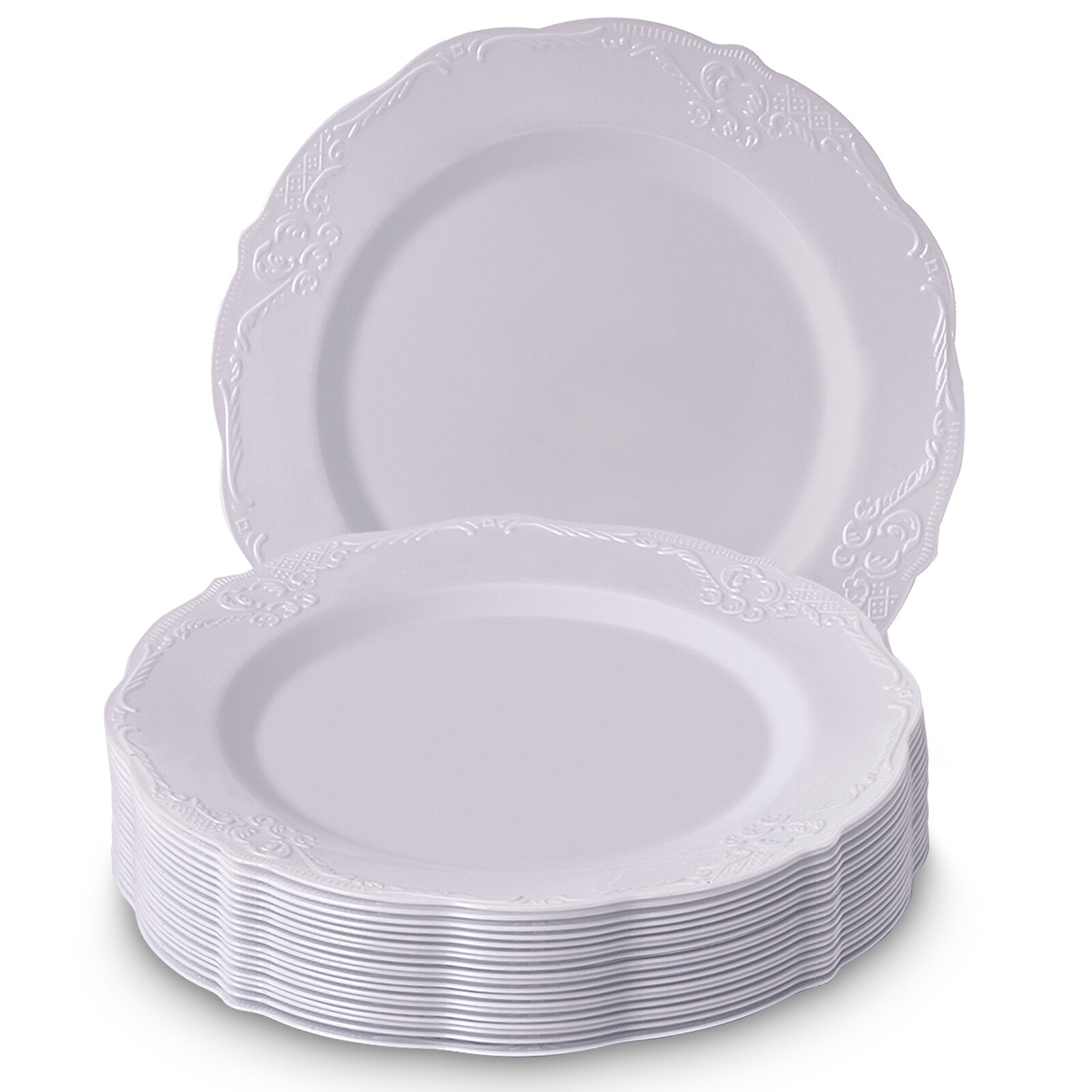 grey disposable plates