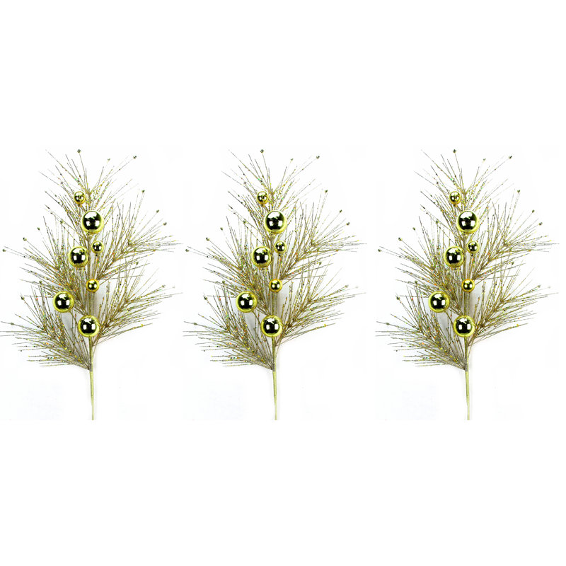 Dazzling Glitter Ornament Ball Christmas Spray Floral Arrangement