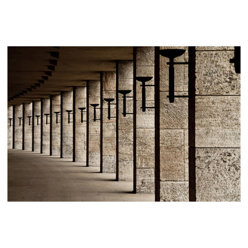 Pillars with Torches 2.25m x 3.36m Textured Matt Peel & Stick Wall Mural East Urban Home