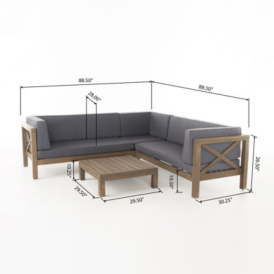 Ellison 4 Piece Sectional Seating Sofa Set With Cushions Allmodern