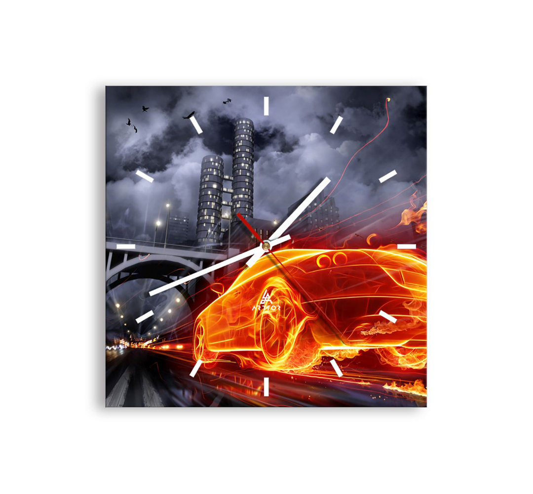 Brayden Studio Geräuschlose Wanduhr Setsuko Größe: 30 cm H x 30 cm B x 0,4 cm T