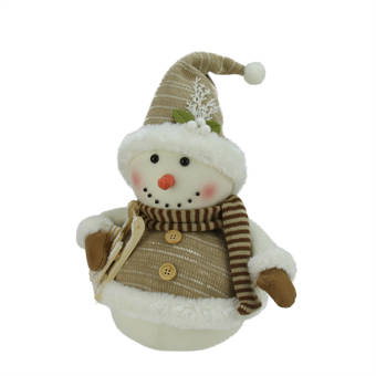 The Holiday Aisle Alpine Chic Snowman With Skis And Mistletoe Christmas Decoration Wayfair