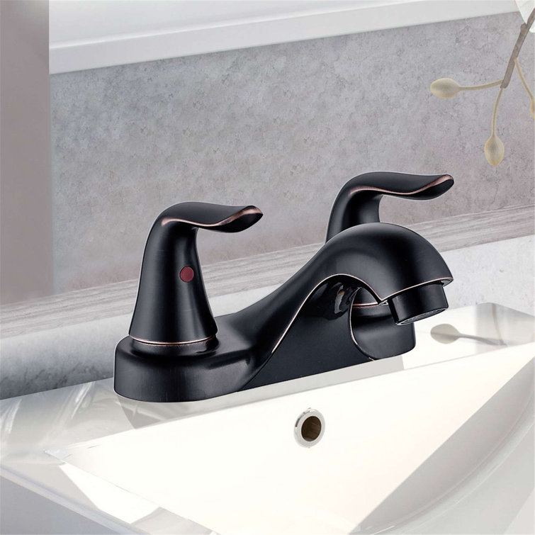 Two-Handle Centerset Bathroom Sink Faucet With Drain Assembly 6 Inch  Lavatory Faucet Modern Brass Double Handle Basin Vanity Mixer Taps Deck  Mounted