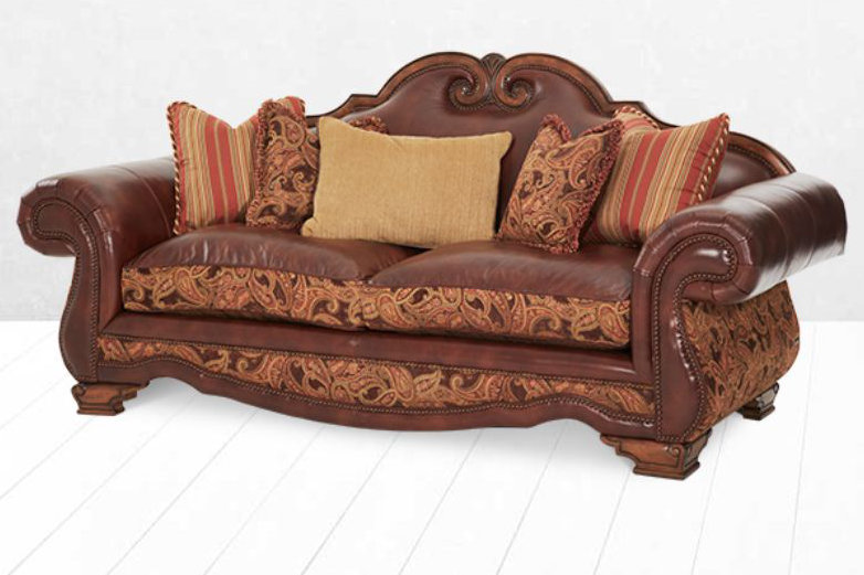 Michael Amini Toscano High Back Leather Sofa Wayfair Toscano High Back Leather Sofa
