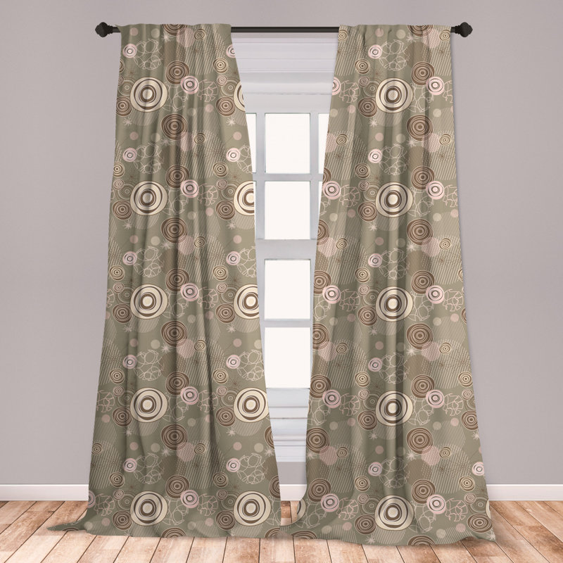 East Urban Home Ambesonne Abstract Window Curtains Circles And
