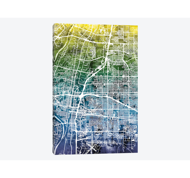 East Urban Home Color Gradient Urban Street Map Series